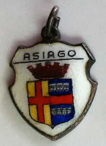 Asiago Italy - Crest - Vintage Silver Enamel Travel Shield Charm