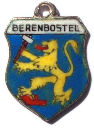 BERENBOSTEL, Germany - Vintage Silver Enamel Travel Shield Charm