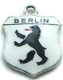 Berlin, Germany - Vintage Enamel Travel Shield Charm