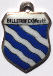 BILLERBECK, Germany - Vintage Silver Enamel Travel Shield Charm