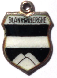 BLANKENBERGHE, Germany - Vintage Silver Enamel Travel Shield Charm
