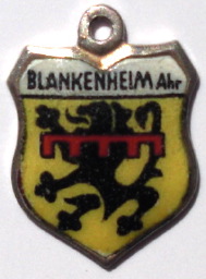 BLANKENHEIM, Germany - Vintage Silver Enamel Travel Shield Charm