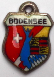 BODENSEE, Germany - Vintage Silver Enamel Travel Shield Charm