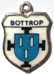 BOTTROP, Germany - Vintage Silver Enamel Travel Shield Charm