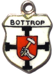 BOTTROP, Germany - Vintage Silver Enamel Travel Shield Charm