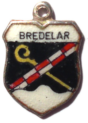 BREDELAR, Germany - Vintage Silver Enamel Travel Shield Charm