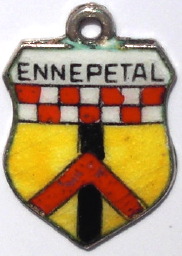 ENNPETAL, Germany - Vintage Silver Enamel Travel Shield Charm