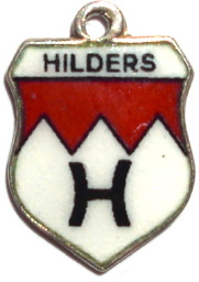 HILDERS, Germany - Vintage Silver Enamel Travel Shield Charm