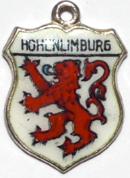 HOHENLIMBURG, Germany - Vintage Silver Enamel Travel Shield Charm