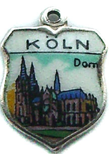 Koln, Germany - Vintage Enamel Travel Shield Charm