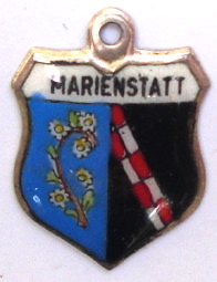 MARIENSTATT, Germany - Vintage Silver Enamel Travel Shield Charm