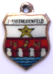 MARKTHEIDENFELD, Germany - Vintage Silver Enamel Travel Shield Charm