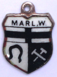 MARL, Germany - Vintage Silver Enamel Travel Shield Charm