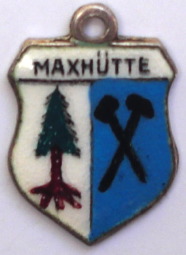 MAXHUTTE, Germany - Vintage Silver Enamel Travel Shield Charm