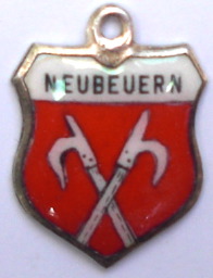 NEUBEUERN, Germany - Vintage Silver Enamel Travel Shield Charm