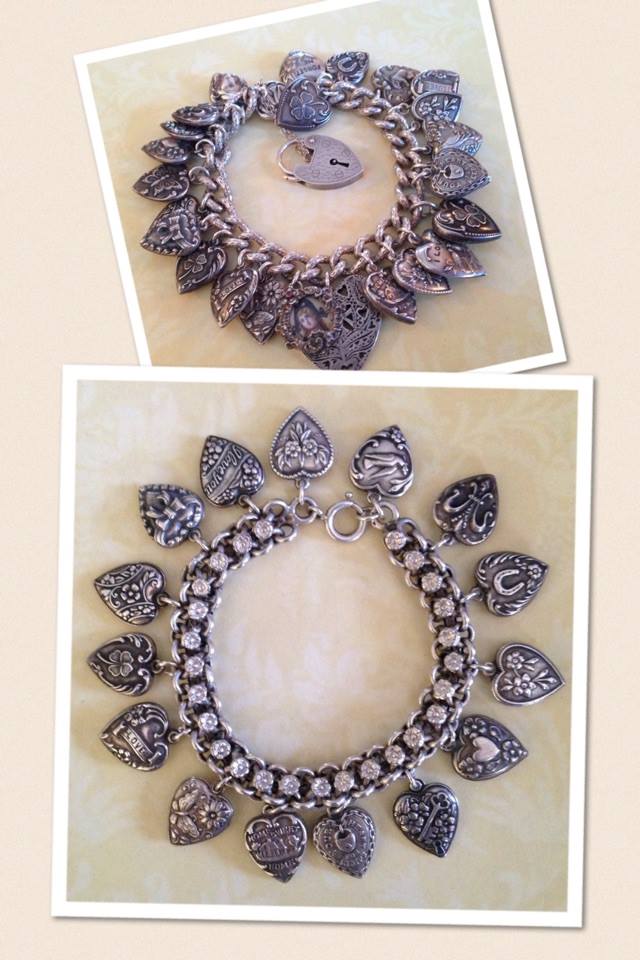 eCharmony Charm Bracelet Collection - Vintage Puffy Hearts Bracelet