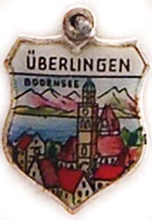 Uberlingen, Germany - Vintage Enamel Travel Shield Charm - Click Image to Close