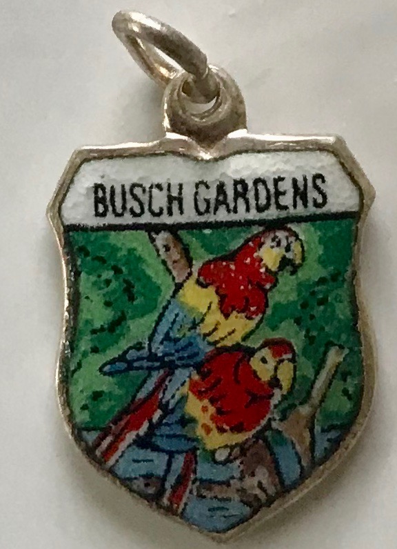 Busch Gardens Florida - Vintage Enamel Travel Shield Charm - Click Image to Close