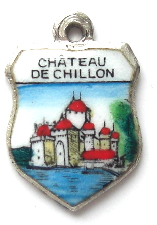 Montreux, Switzerland - Château de Chillon Enamel Travel Shield Charm Montreux, Switzerland - Château de Chillon Enamel Travel Shield Charm
