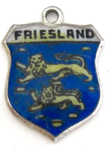 Holland - Friesland Vintage Enamel Travel Shield Charm