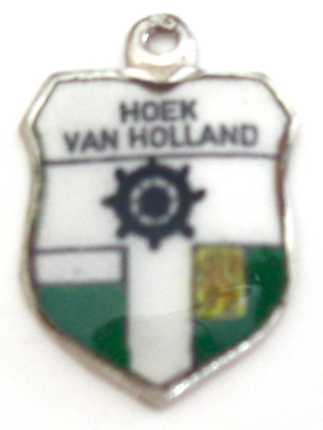 Holland - Hoek van Holland Netherlands Vintage Enamel Travel Shield Charm