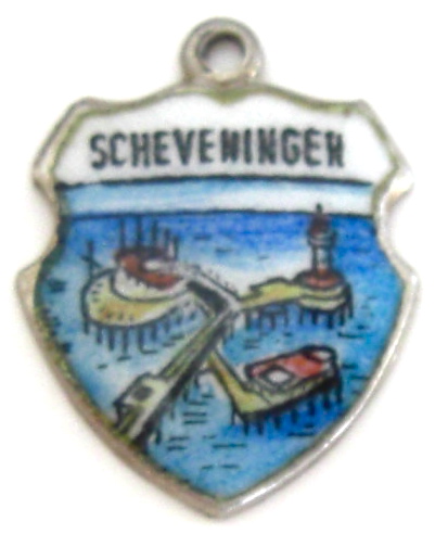 Holland - Scheveningen Vintage Enamel Travel Shield Charm