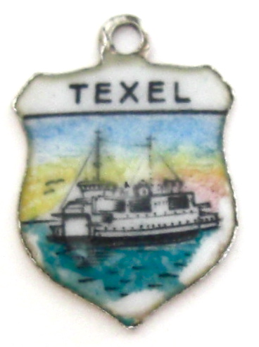 Holland - Texel Vintage Enamel Travel Shield Charm