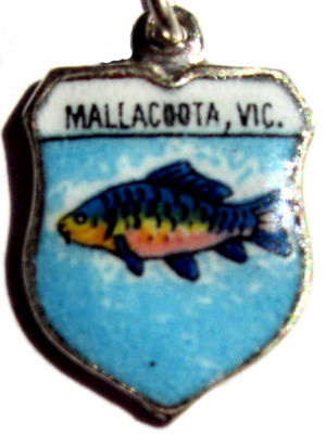 Australia - Mallacoota Victoria Fish 2 Enamel Shield Charm