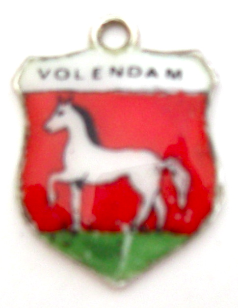 Holland - Volendam Vintage Enamel Travel Shield Charm