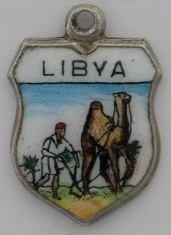 Libya - Africa - Vintage Enamel Travel Shield Charm