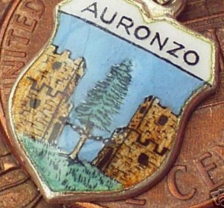 Auronzo, Italy - Vintage Enamel Shield Charm - Click Image to Close