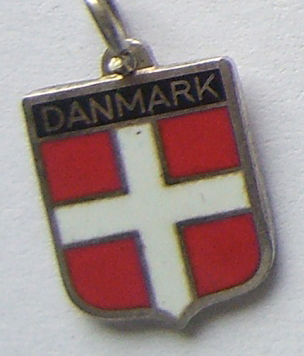 Danmark - Enamel on Silver Flag Charm