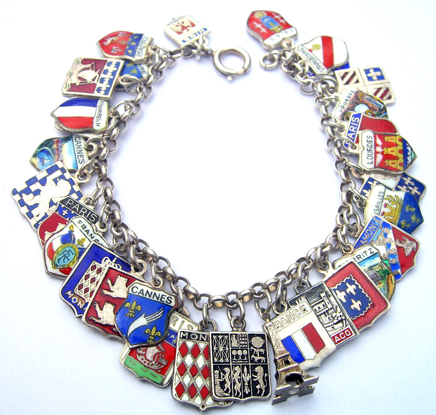 France Shield Charm Bracelet
