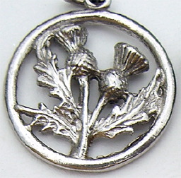 Round Thistle Charm - Silver