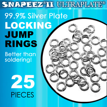 SNAPEEZ ULTRAPLATE 99.9% Silver Plate Jump Rings 6mm Heavy Gauge (Pk 25)