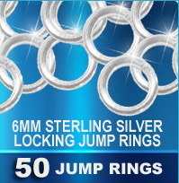 JumpLocks Sterling Silver Jump Rings 6mm Heavy 18 Gauge (Pk 50)