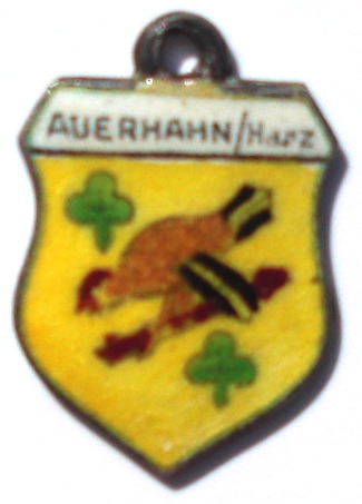 AUERHAHN, Germany - Vintage Silver Enamel Travel Shield Charm