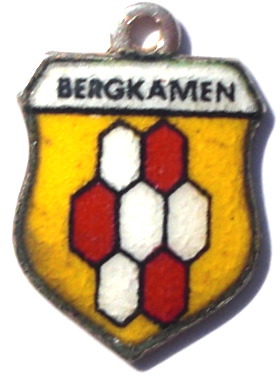BERGKAMEN, Germany - Vintage Silver Enamel Travel Shield Charm