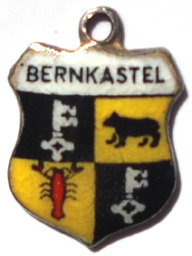 BERNKASTEL, Germany - Vintage Silver Enamel Travel Shield Charm