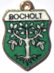 BOCHOLT, Germany - Vintage Silver Enamel Travel Shield Charm