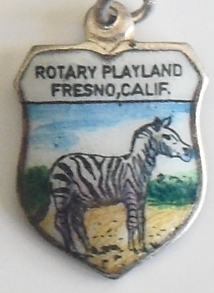 California - Fresno Rotary Playland ZEBRA - Enamel Travel Shield Charm