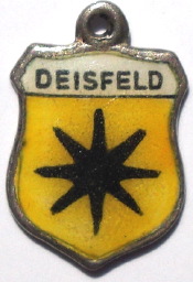 DIESFELD, Germany - Vintage Silver Enamel Travel Shield Charm