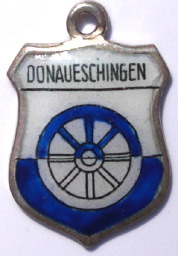 DONAUESCHINGEN, Germany - Vintage Silver Enamel Travel Shield Charm