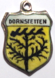 DORNSTETTEN, Germany - Vintage Silver Enamel Travel Shield Charm
