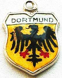 Dortmund - Germany - Vintage Enamel Travel Shield Charm
