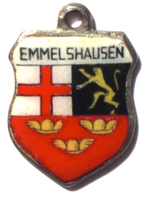 EMMELSHAUSEN, Germany - Vintage Silver Enamel Travel Shield Charm