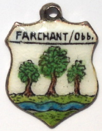 FARCHANT, Germany - Vintage Silver Enamel Travel Shield Charm