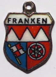 FRANKEN, Germany - Vintage Silver Enamel Travel Shield Charm