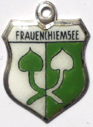 FRAUENCHIEMSEE, Germany - Vintage Silver Enamel Travel Shield Charm