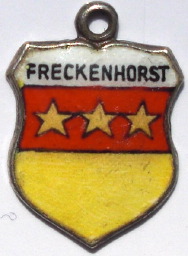 FRECKENHORST, Germany - Vintage Silver Enamel Travel Shield Charm